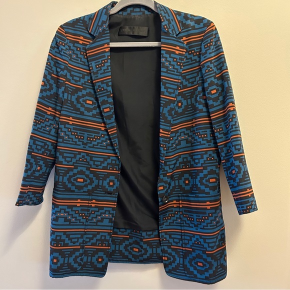 Jenni Kayne Silk Marine Pocket Blazer Aztec Print - Picture 3 of 9
